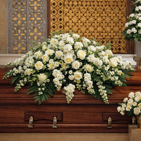 Pure White Casket Spray